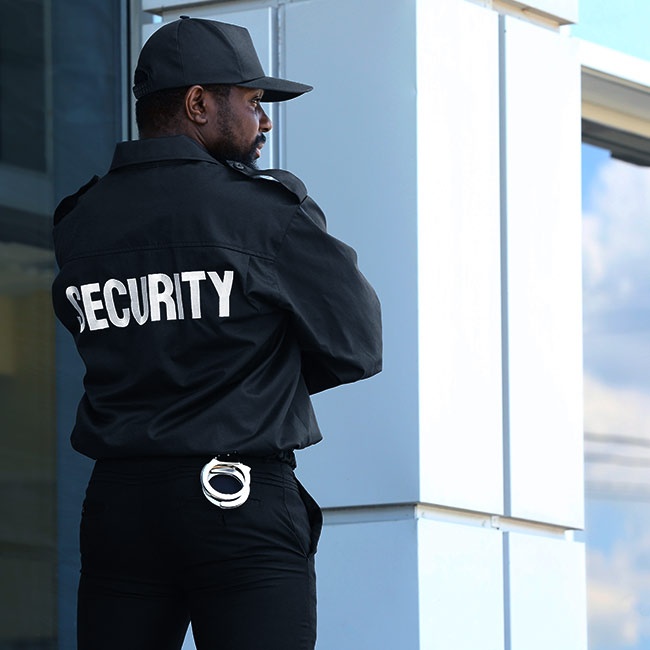 security guard protecting a buildings entrance battle creek mi